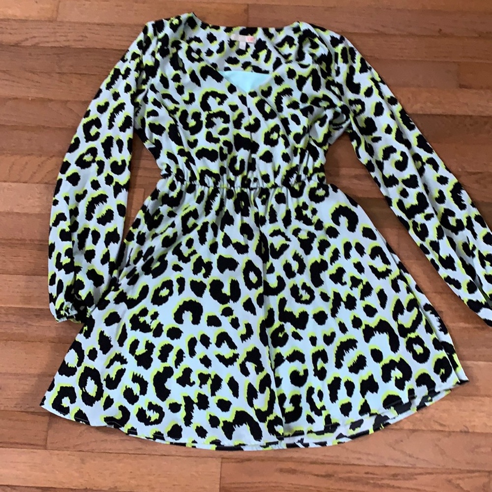 Gianni Bini Neon Leopard Dress small